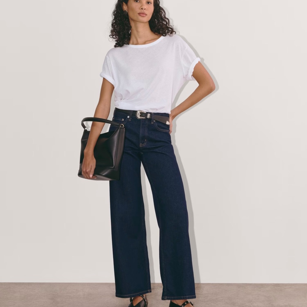 Everlane Women's Dark Blue Flare & Wide Leg Jeans